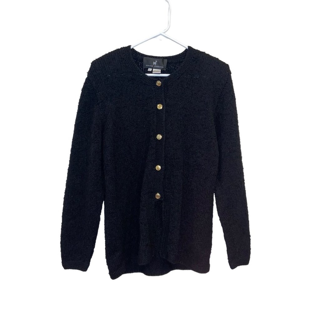 Vintage Peruvian Connection Nubby Wool Cardigan Large